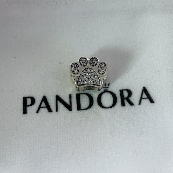 Pandora Sparkling Paw Print Charm